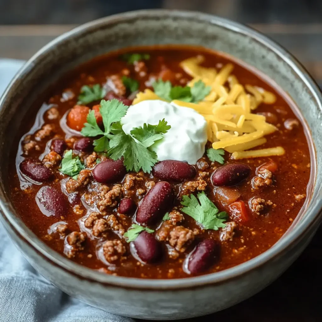 Easy Crockpot Ground Beef Chili with Beans