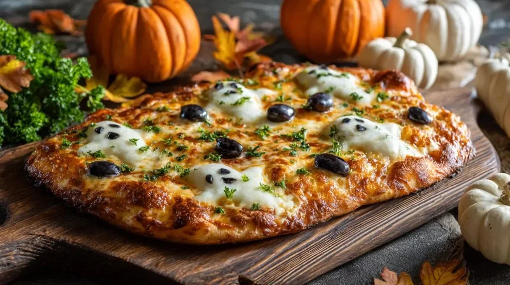 Cemetery Flatbread Pizza topped with fresh ingredients and baked to perfection.