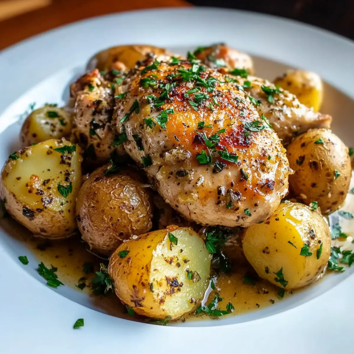 Easy Garlic Parmesan Crockpot Chicken & Potatoes Recipe