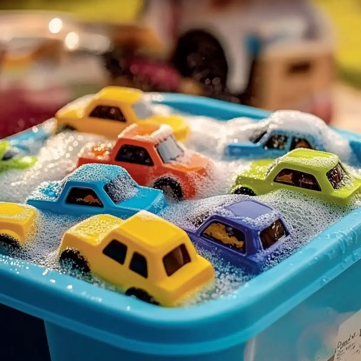 Car Wash Foam Bin – Soapy, Sensory Fun for Little Mechanics! - Savory Splash