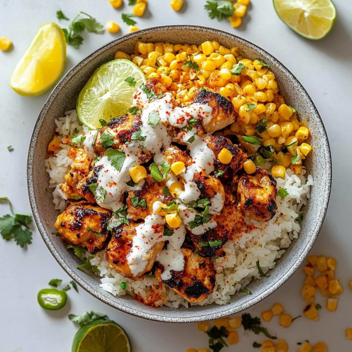 Street Corn Chicken Rice Bowl