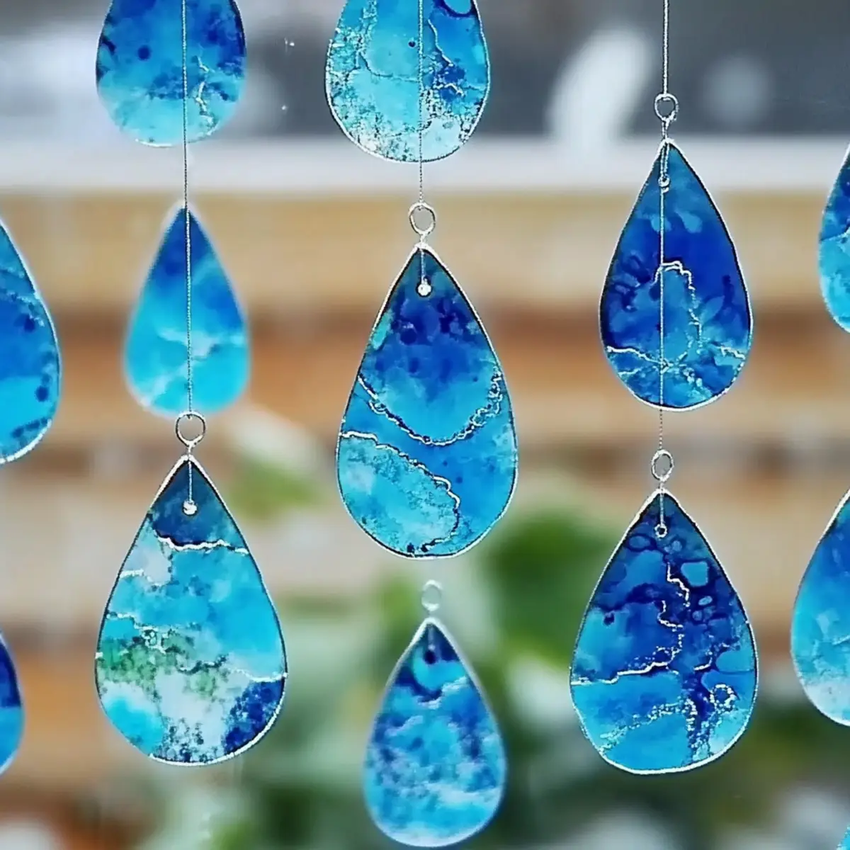 Blue Crayon Raindrop Suncatchers to Brighten Any Rainy Day ☔💙 - Savory Splash