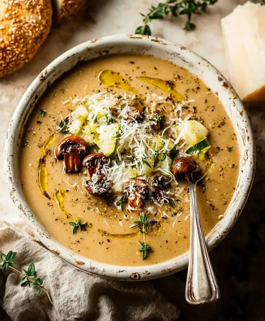 Bowl of Ratatouille Soup inspired by the movie, filled with colorful vegetables.