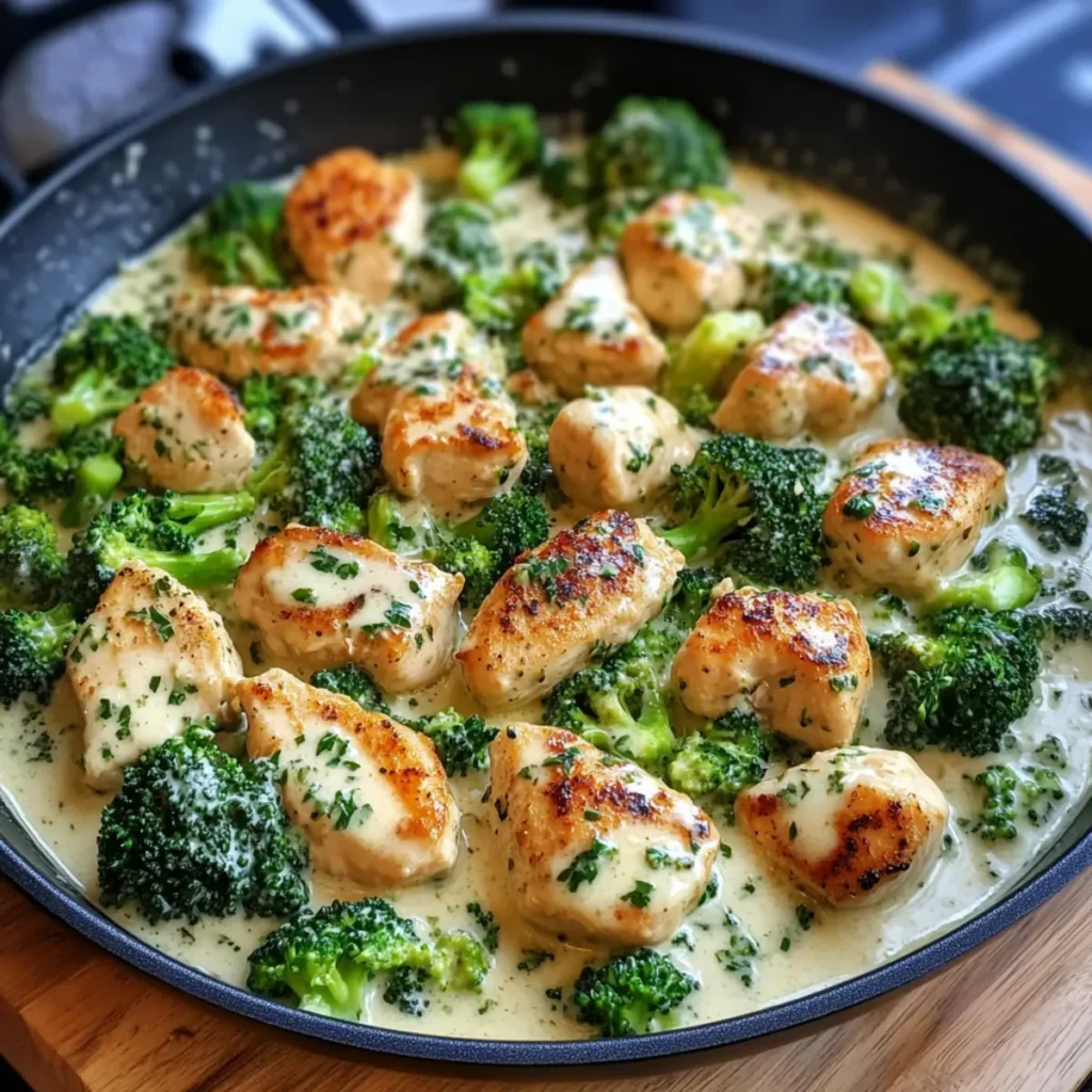 Creamy Garlic Chicken & Broccoli Skillet - Easy One-Pan Dinner