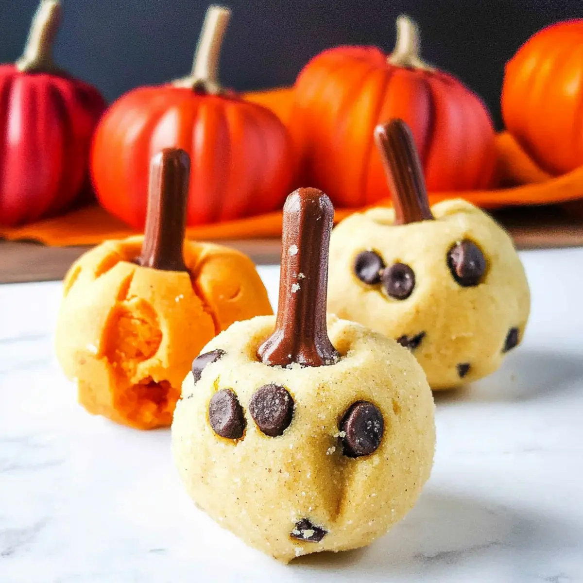 Edible Cookie Dough Pumpkins – 3 Ingredient No Bake Fall Treat