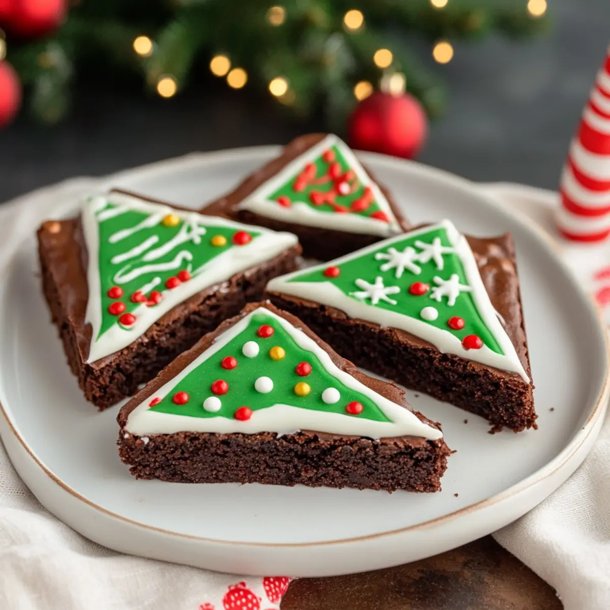 Frosted Christmas Brownies Recipe