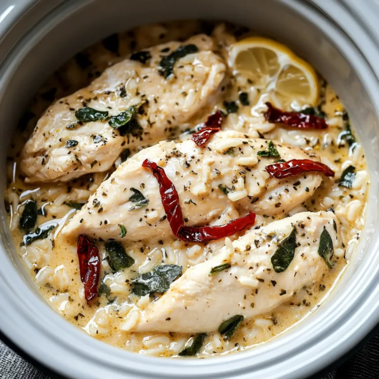 Slow Cooker Lemon Herb Chicken and Rice