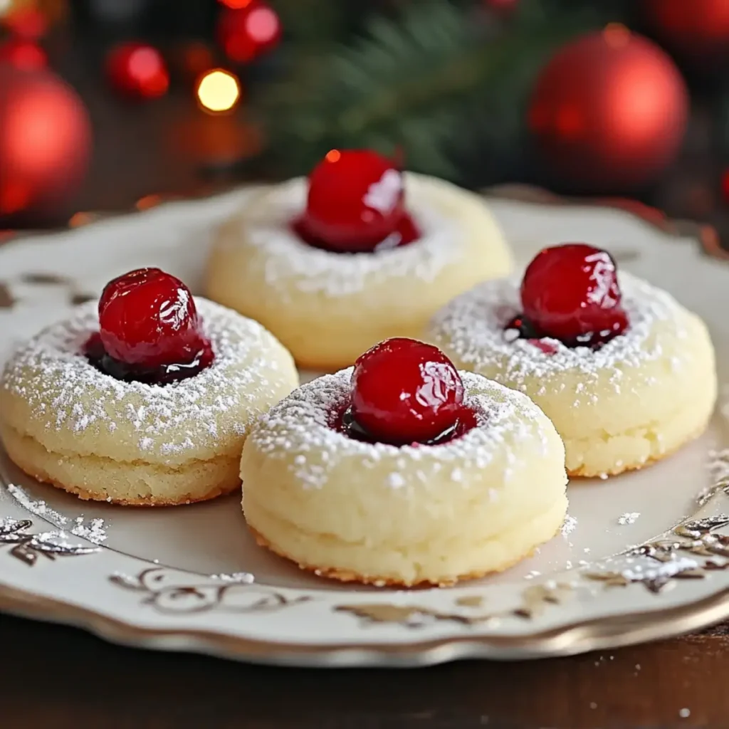 Christmas Maraschino Cherry Shortbread Cookies