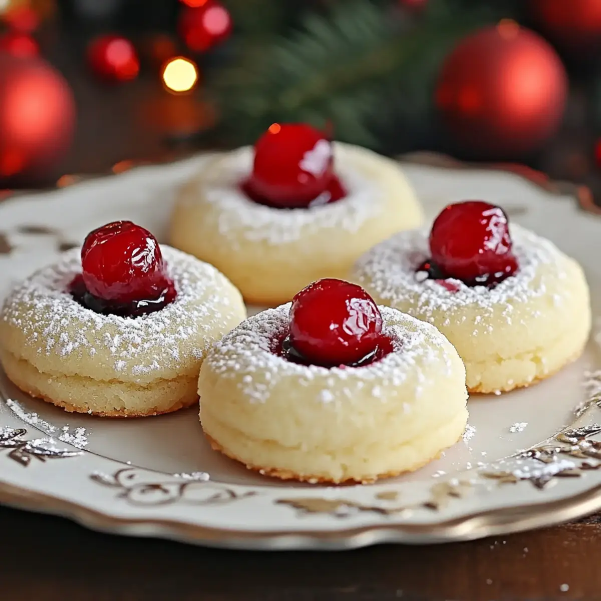 Christmas Maraschino Cherry Shortbread Cookies