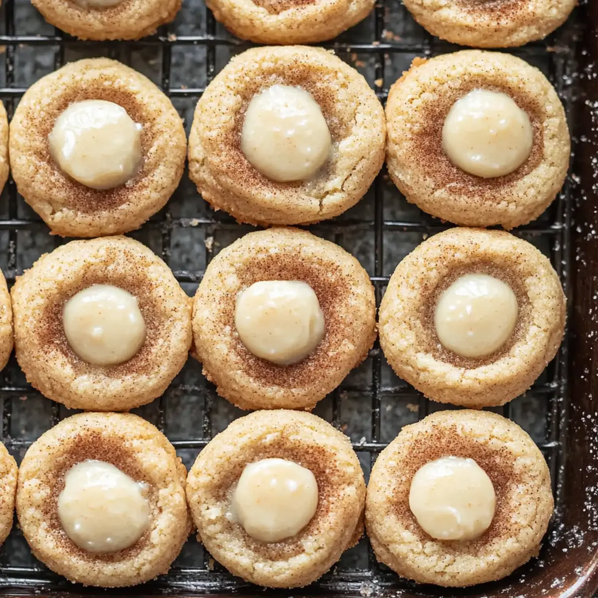 Eggnog Snickerdoodle Thumbprint Cookies