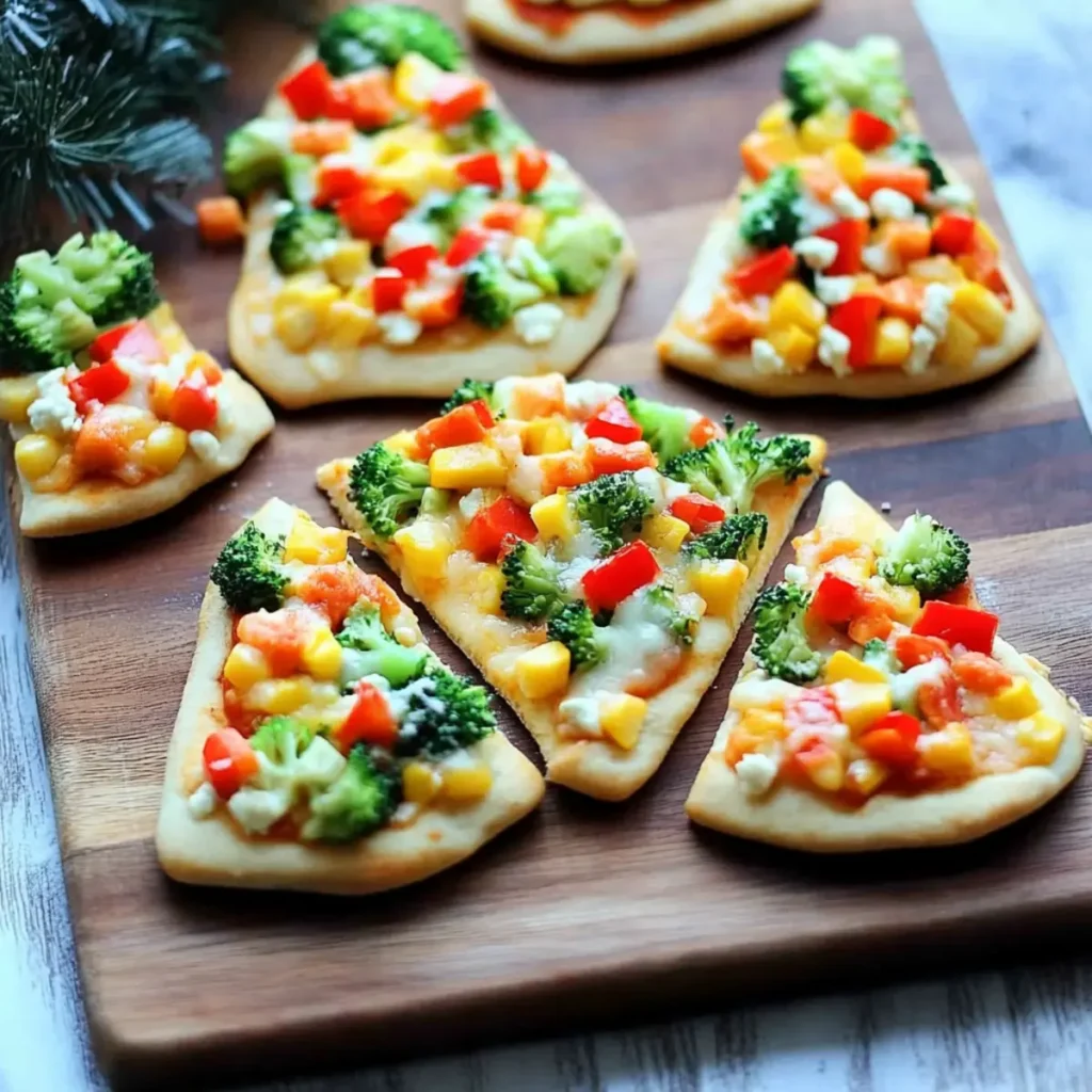 Christmas Tree Cold Veggie Pizza - A Gouda Life