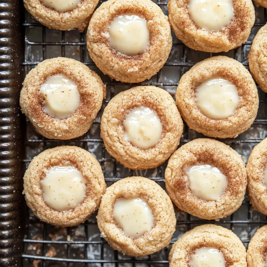 Eggnog Snickerdoodle Thumbprint Cookies