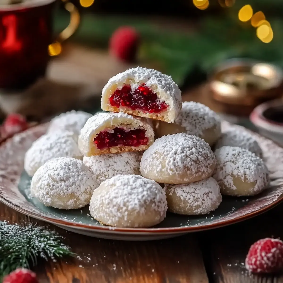 Irresistible Raspberry-Filled Almond Snow Cookies for Festive Baking