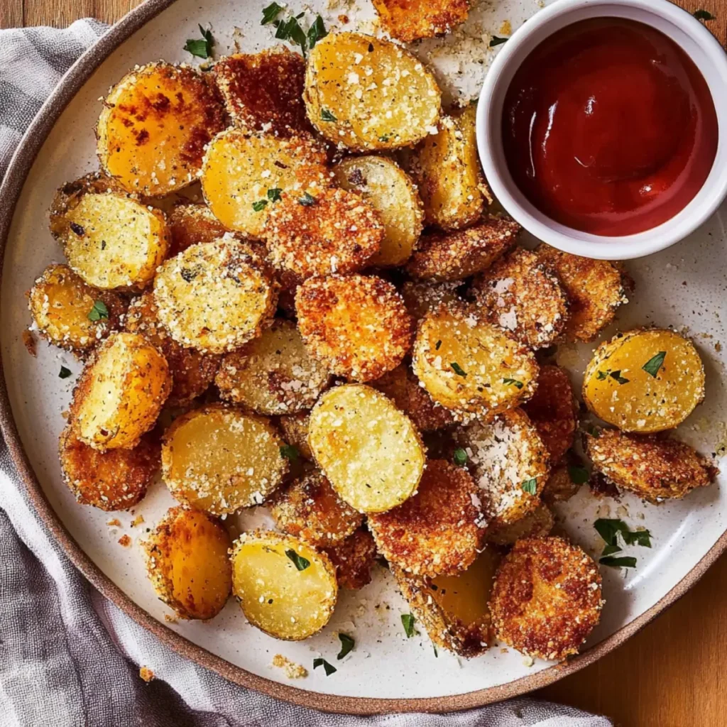 Viral Crispy Garlic Parmesan Crusted Potatoes