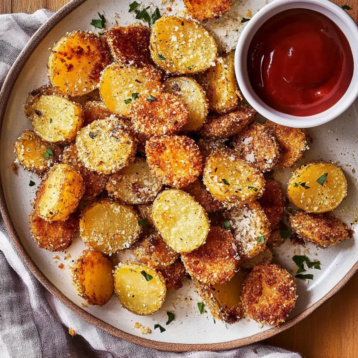 Viral Crispy Garlic Parmesan Crusted Potatoes